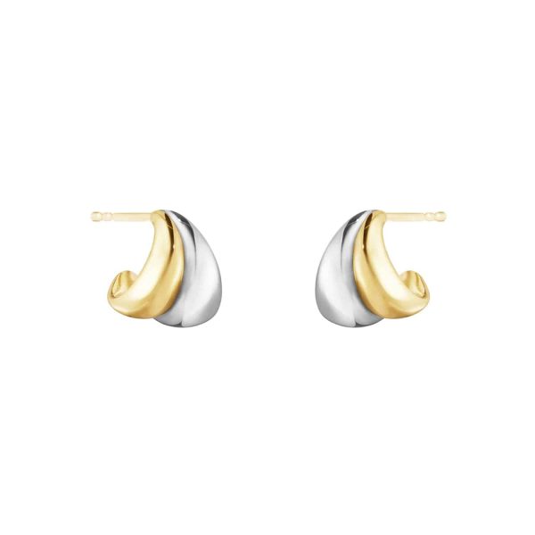 Sterling Silver & 18ct Yellow Gold Curve Earrings Small