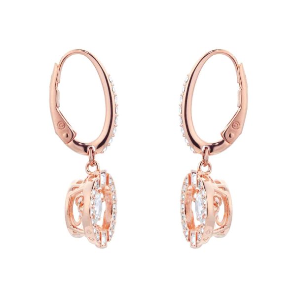 Sparkling Dance Rose Gold Plated Drop Earrings - Image 4