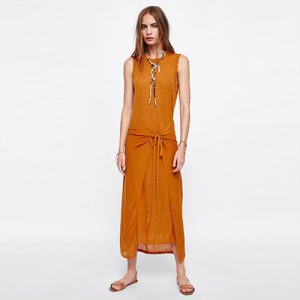 2018 Superimposed effect knit dress