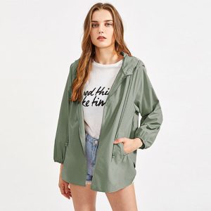 2018 Raglan Sleeve V Notch Side Hoodie Jacket