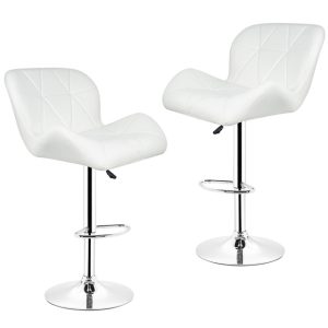 2Pcs/Set Bar Chair Leisure Leather Swivel Bar Stools Chairs Height Adjustable Pneumatic Pub Chair Home Office Kitchen Chair HWC