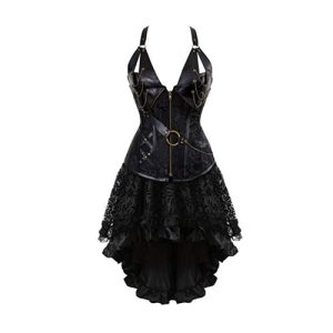 Kranchungel Steampunk Corset Skirt Renaissance Corset Dress for Women Gothic Burlesque Corsets Costumes